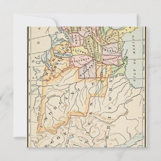 アメリカ合衆国 1830年 歴史地図イラスト シーズンカード (正面)
