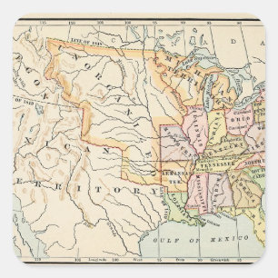 アメリカ合衆国 1830 歴史地図イラスト スクエアシール