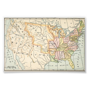 アメリカ合衆国 1830 歴史地図イラスト フォトプリント