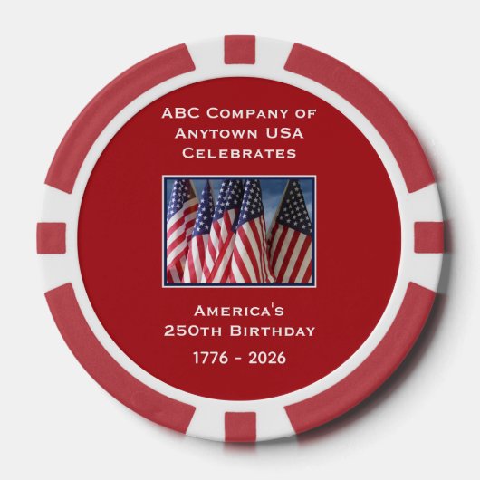 アメリカ合衆国 250周年記念 1776年~2026年 ポーカーチップ (正面)