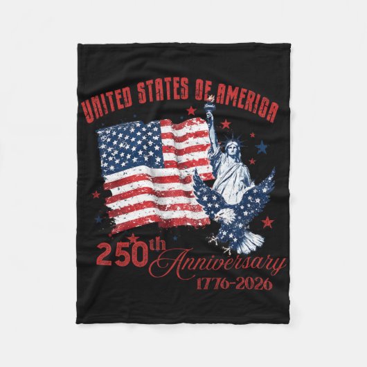 アメリカ合衆国 250周年記念 1776-20 フリースブランケット (正面)