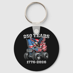 アメリカ合衆国 250周年 1776-2026 イーグル モンスタートラック 少年 キーホルダー