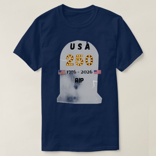 アメリカ合衆国 250周年 RIP 灼熱の記憶 7月を偲ぶ Tシャツ (デザイン正面)