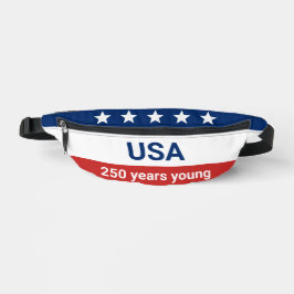 アメリカ合衆国 250歳の若々しい星 白と青と赤 ファニーパック