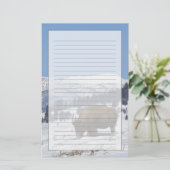 アメリカ合衆国，WY,イエローストーンNP，アメリカ合衆国バイソンBison 便箋 (スタンド正面)