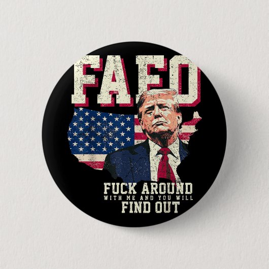 アメリカ合衆国Fafoトランプ国旗 缶バッジ (正面)