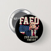 アメリカ合衆国Fafoトランプ国旗 缶バッジ (正面&裏面)