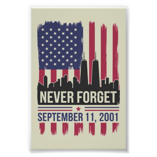 アメリカ同時多発テロ事件犠牲者追悼日 2001年9月11日を忘れない フォトプリント            (正面)
