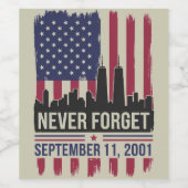 アメリカ同時多発テロ事件犠牲者追悼日 2001年9月11日を忘れない ワインラベル (シングルラベル)