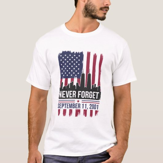 アメリカ同時多発テロ事件犠牲者追悼日 2001年9月11日 Tシャツ (正面)