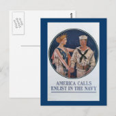 アメリカ呼出しは海軍で入隊します ポストカード (正面/裏面)