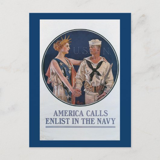 アメリカ呼出しは海軍で入隊します ポストカード (正面)