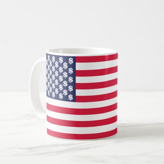 アメリカ国ドル記号統一された州u コーヒーマグカップ (正面左)