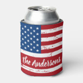 アメリカ国パーソナライズされた名アメリカ国旗 缶クーラー (缶正面)
