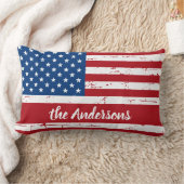 アメリカ国パーソナライズされた名旗 ランバークッション (ブランケット)