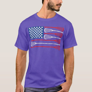 アメリカ国動揺して旗ラクロス愛国的な4位 Tシャツ