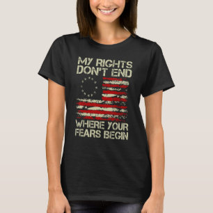 アメリカ国旗あなたの恐怖が終わらない私の権利 Tシャツ