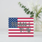 アメリカ国旗ありがとうはがき（グレー） ポストカード (スタンド正面)