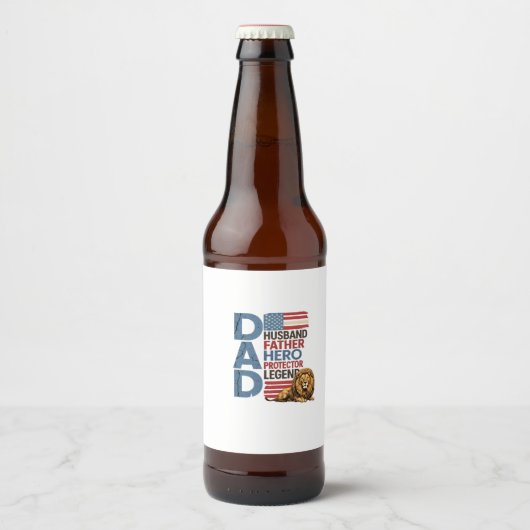 アメリカ国旗お父さんライオン愛国 ビールラベル (正面)