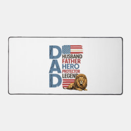 アメリカ国旗お父さんライオン愛国Tシャツ デスクマット