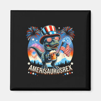 アメリカ国旗かわいい恐竜TレックスK マグネット