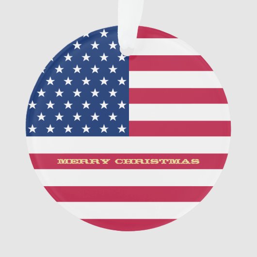 アメリカ国旗がアメリカストライプ愛国的なクリスマスを飾る オーナメント (正面)