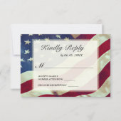 アメリカ国旗がアメリカストライプ愛国者の結婚星を 出欠カード (正面)