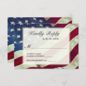 アメリカ国旗がアメリカストライプ愛国者の結婚星を 出欠カード (正面/裏面)