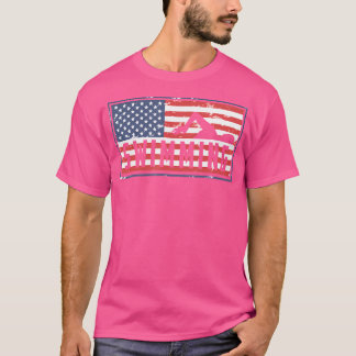 アメリカ国旗がアメリカ愛国泳ぐ7月4日 Tシャツ