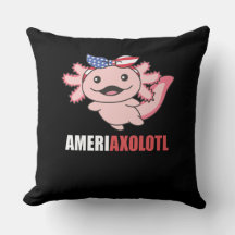 アメリカ国旗が付いたAmeriaxolotlかわいいAxolotl