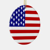 アメリカ国旗が全面にプリントされた セラミックオーナメント (右)