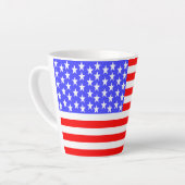アメリカ国旗が全面プリントされた小サイズ カフェラテマグ (左アングル)