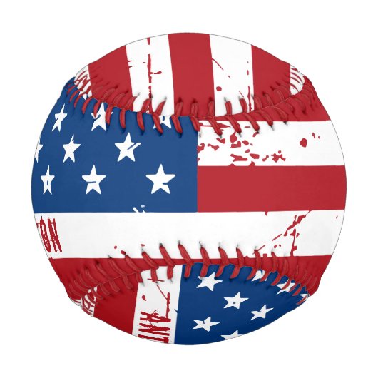 アメリカ国旗が愛国心をパーソナライズする赤白青 野球ボール (正面)