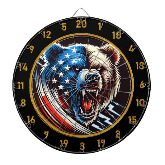 アメリカ国旗が激しい怒りに出会う ダーツボード (正面)