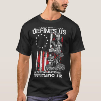 アメリカ国旗が背中に修正第1条が定義する Tシャツ
