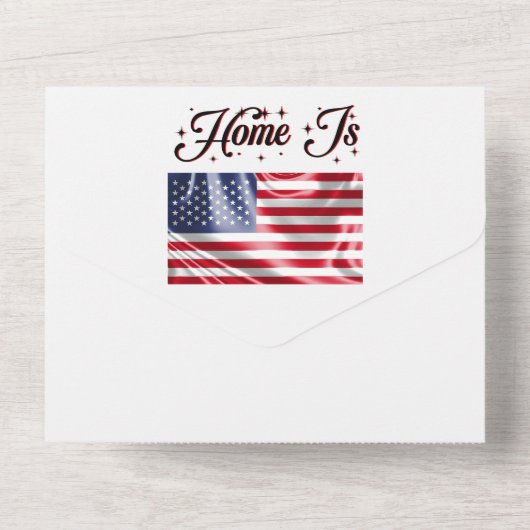 アメリカ国旗が輝く我が家 ハッピーフォース・オブ・ジュライ オールインワン招待状 (裏面)