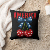 アメリカ国旗さくらんぼボウコケット クッション (ブランケット)