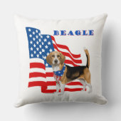 アメリカ国旗でビーグル クッション (裏面)