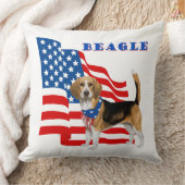 アメリカ国旗でビーグル クッション (ブランケット)