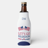 アメリカ国旗でブランドン・モノグラムを行こう ボトルクーラー (ボトル正面)