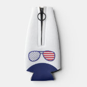 アメリカ国旗でブランドン・モノグラムを行こう ボトルクーラー (裏面)