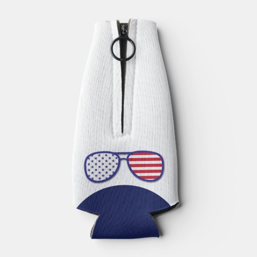 アメリカ国旗でブランドン・モノグラムを行こう ボトルクーラー (裏面)