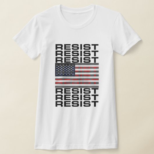 アメリカ国旗で抵抗する Tシャツ (レイダウン)