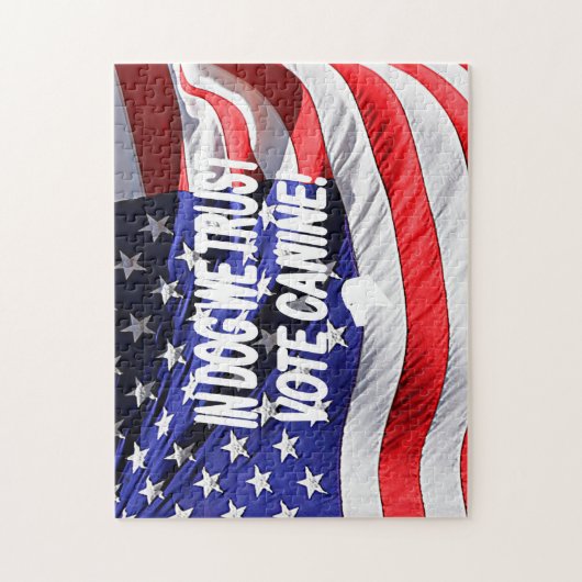 アメリカ国旗で犬を投票パズル ジグソーパズル (縦)