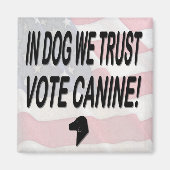 アメリカ国旗で犬を投票 マグネット (正面)