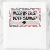 アメリカ国旗で犬を投票 長方形シール (バッグ)