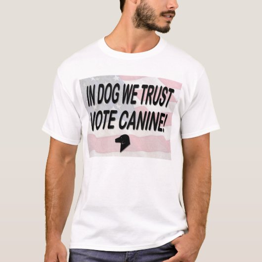 アメリカ国旗で犬を投票 Tシャツ (正面)