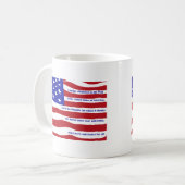 アメリカ国旗で紋章のあるストライプ国 コーヒーマグカップ (正面左)
