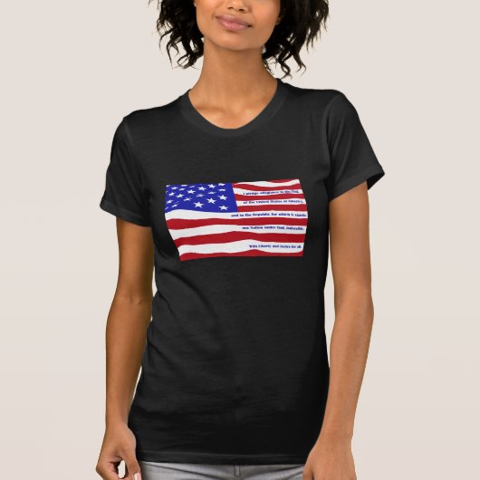アメリカ国旗で紋章のあるストライプ国 Tシャツ (正面)