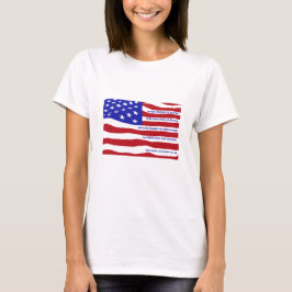 アメリカ国旗で紋章のあるストライプ国 Tシャツ